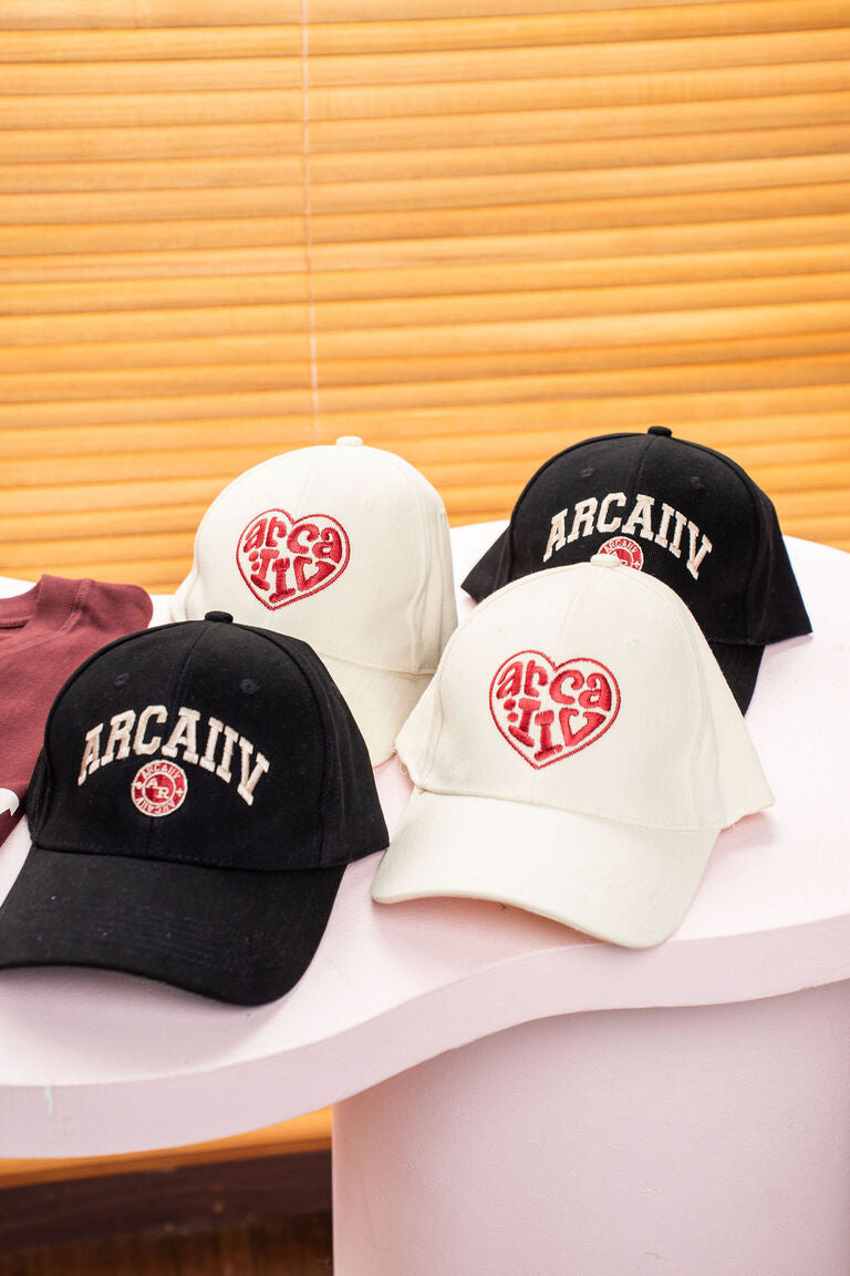 Beige Heart Baseball Cap