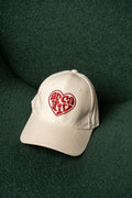 Beige Heart Baseball Cap